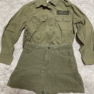 Cherokee Route 66 Olive Green Corduroy Set